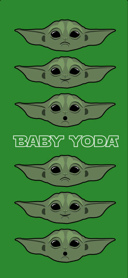 Mood Faces Baby Yoda Cartoon Wallpaper