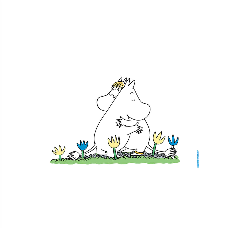 Moomin Desktop White Moomin Hugging Wallpaper