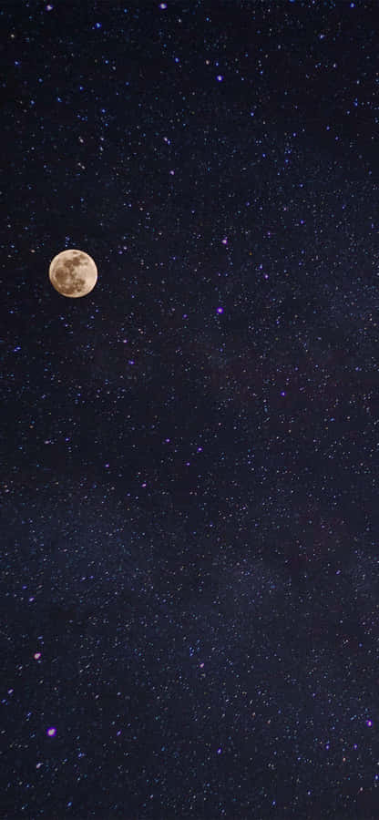 Moon And Stars Phone Low-angle Wallpaper