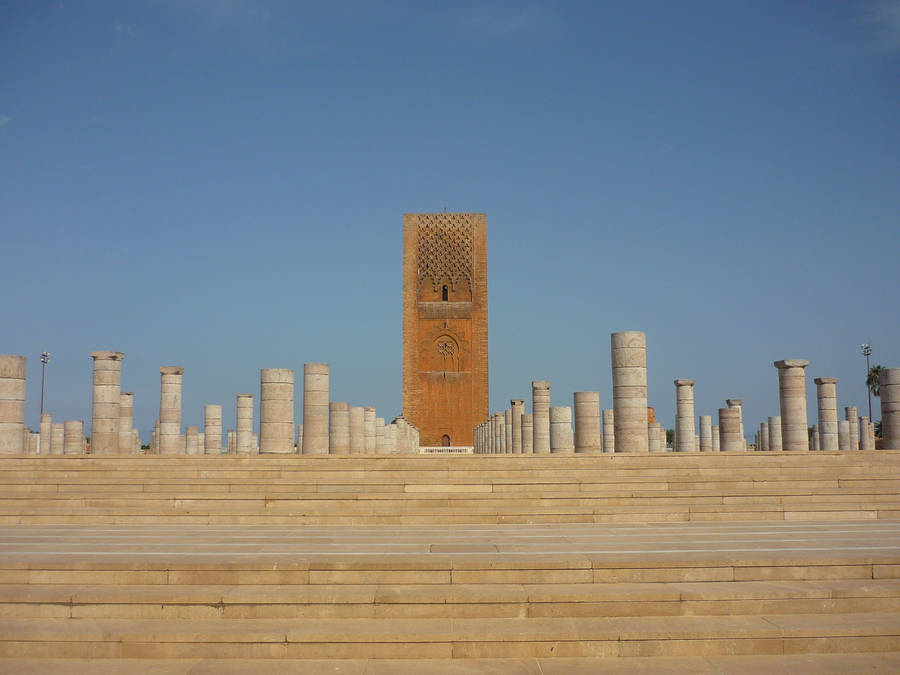 Morocco Hassan Tower Front View Wallpaper