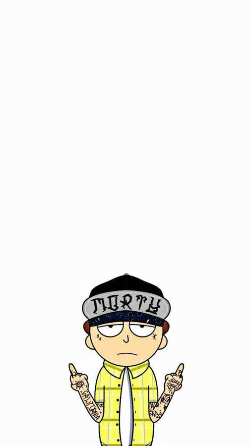 Morty Smith Gangster Cartoon Wallpaper