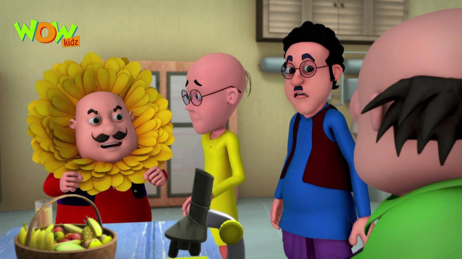 Motu Patlu Flower Wallpaper