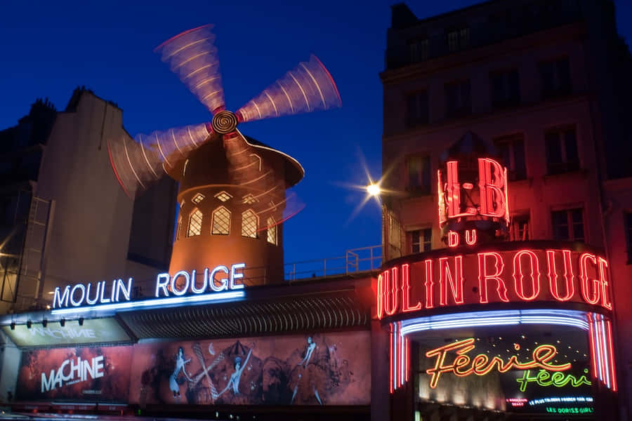 Moulin Rouge Paris Nighttime Wallpaper