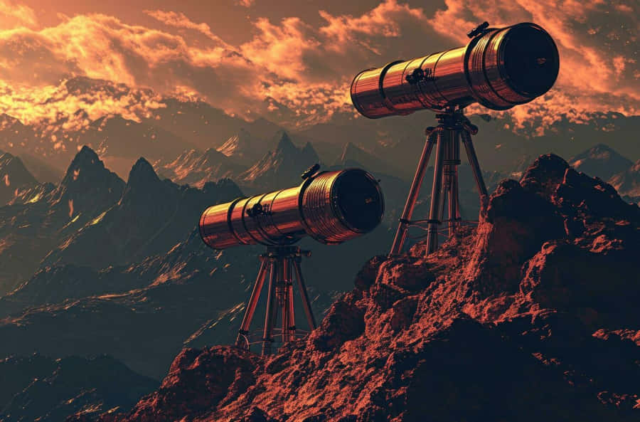Mountain_ Top_ Telescopes_at_ Sunset.jpg Wallpaper