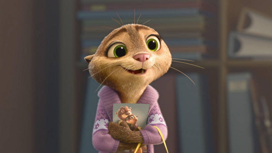 Mrs. Otterton Worriedly Waiting In Zootopia. Wallpaper