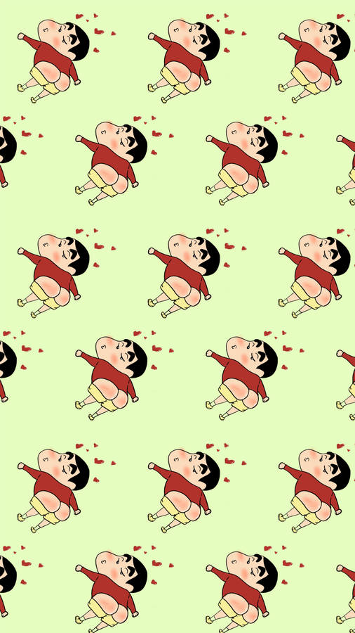 Multiple Shin Chan Cartoon With Butt Out Wallpaper