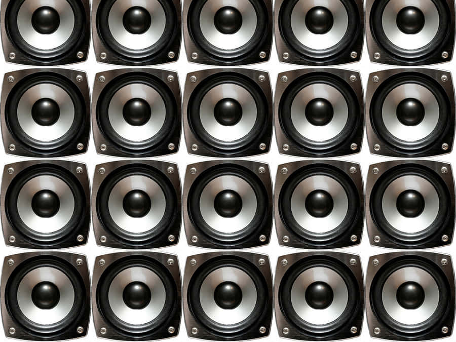 Multiple Wall Metal Sound Speakers Illustration Wallpaper