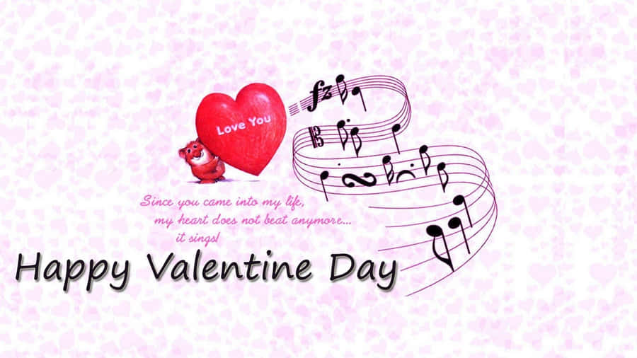 Music Aesthetic Cute Happy Valentine Day Wallpaper