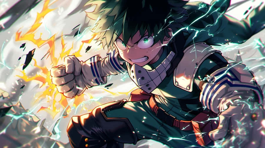 My Hero Academia Izuku Midoriya Power Up Wallpaper