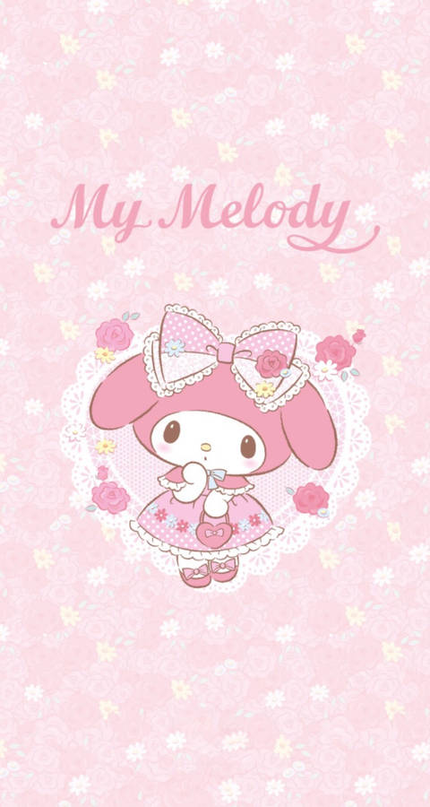 My Melody In A Pink Dress Enjoying A Beautiful Day Wallpaper