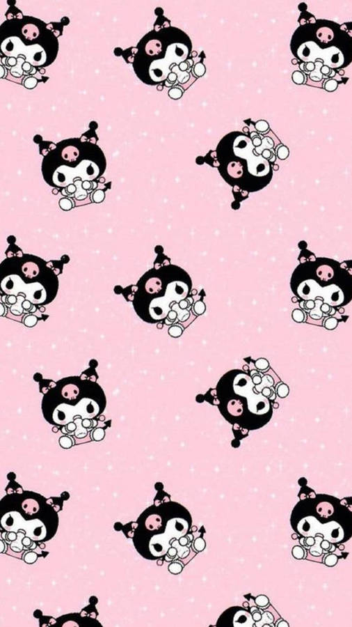 My Melody Kuromi Drinking Milk Wallpaper