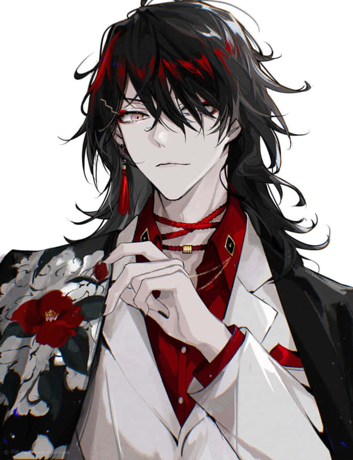 Mysterious Anime Boy Black Hair Wallpaper