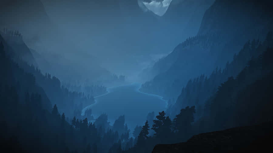 Mystic_ Moonlit_ Mountain_ Valley_4 K Wallpaper