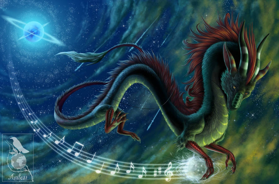 Mystical_ Dragon_ Melody Wallpaper