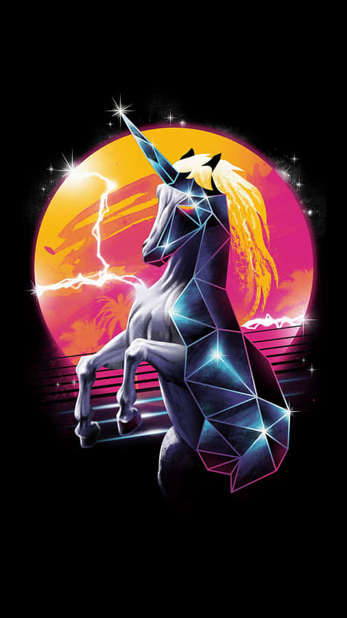 Mystical Geometric Unicorn Phone Wallpaper Wallpaper