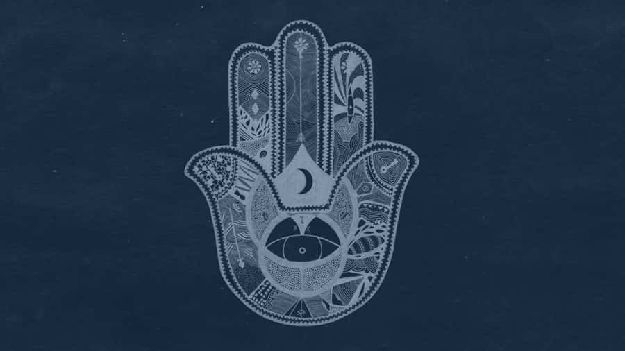 Mystical Hamsa Hand Amulet Wallpaper