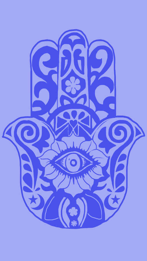 Mystical Hamsa On A Galaxy Background Wallpaper