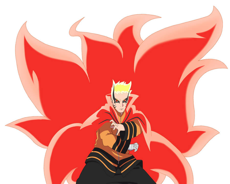 Naruto Baryon Mode White Background Wallpaper