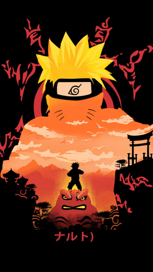Naruto Kyubi Silhouettei Phone Wallpaper Wallpaper