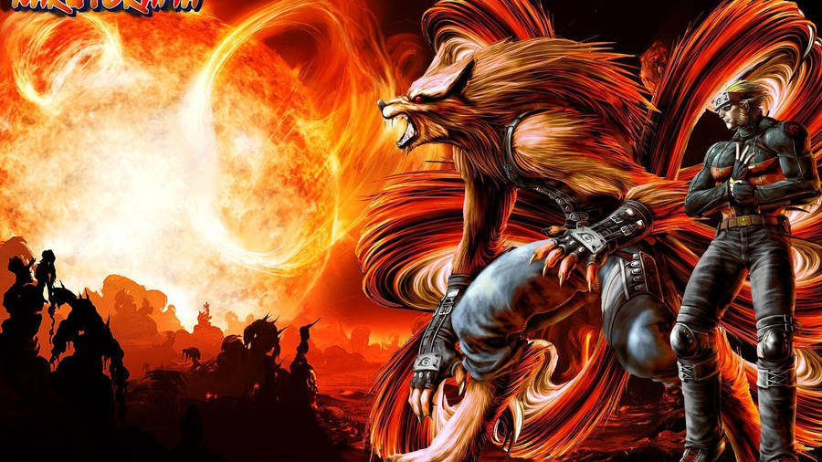 Naruto Unleashing The Power Of The Nine-tailed Fox Wallpaper