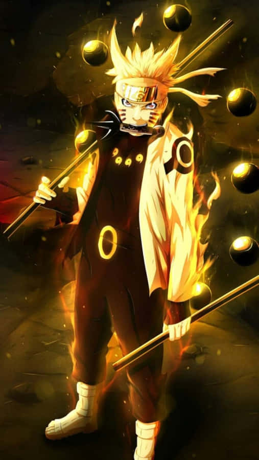 Naruto Uzumaki In The Powerful Sage Mode Stance Wallpaper
