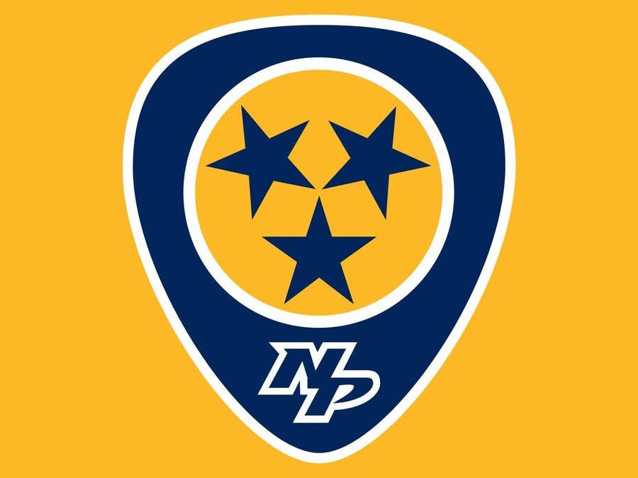 Nashville Predators' Logo Depicted In The Golden Ball And Stars. Wallpaper