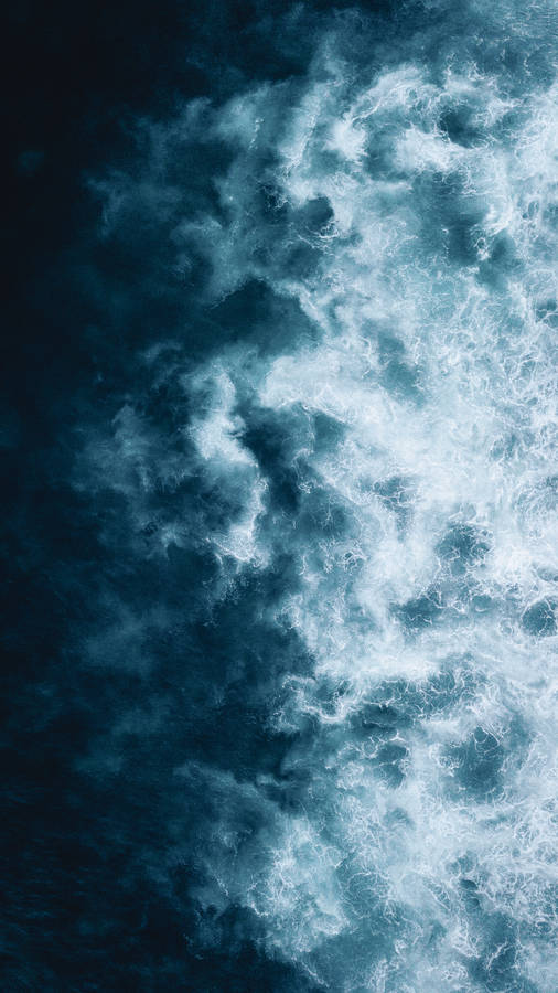 Navy Blue Sea Top Angle Shot Wallpaper