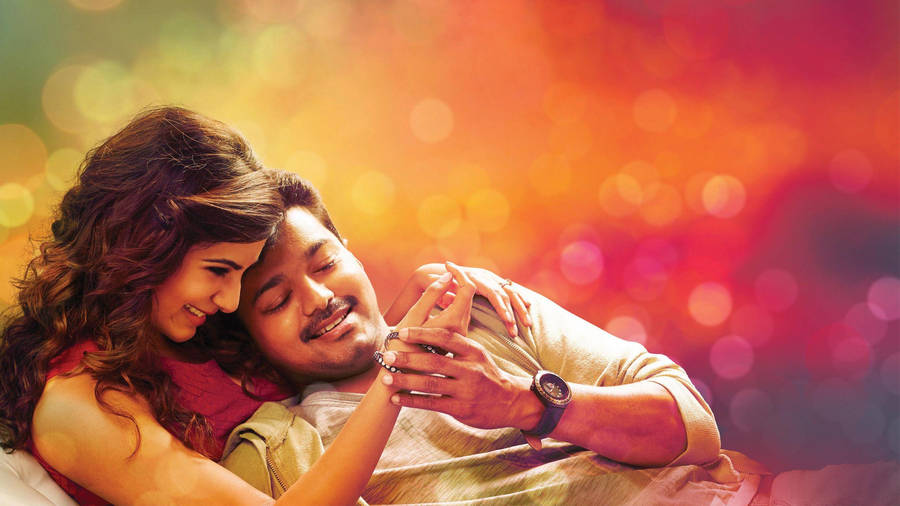 Nayanthara Ilayathalapathy Vijay Rainbow Aesthetic Wallpaper