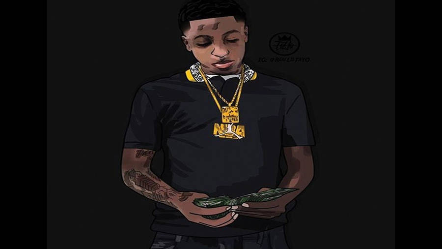 Nba Youngboy Counts His Cash Wallpaper