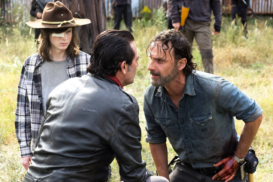 Negan Smith Vs Rick Grimes Wallpaper