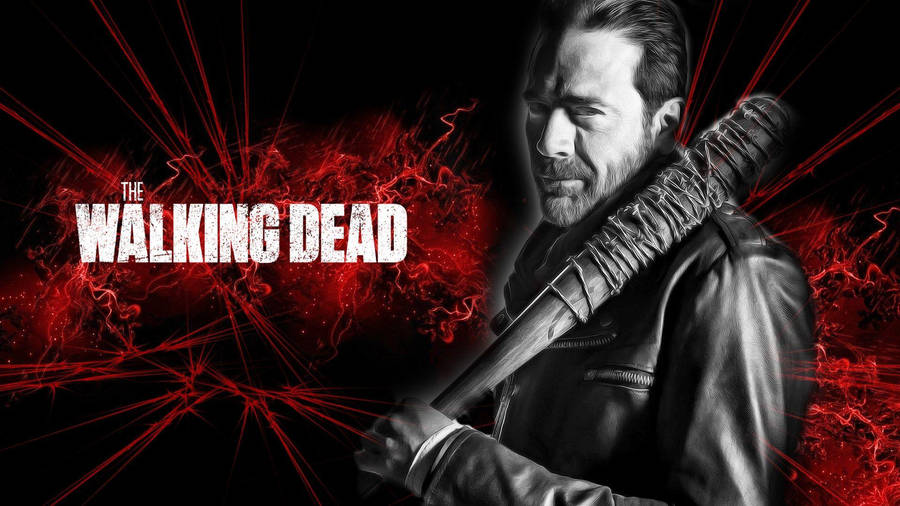 Negan With Red And Black Background Wallpaper