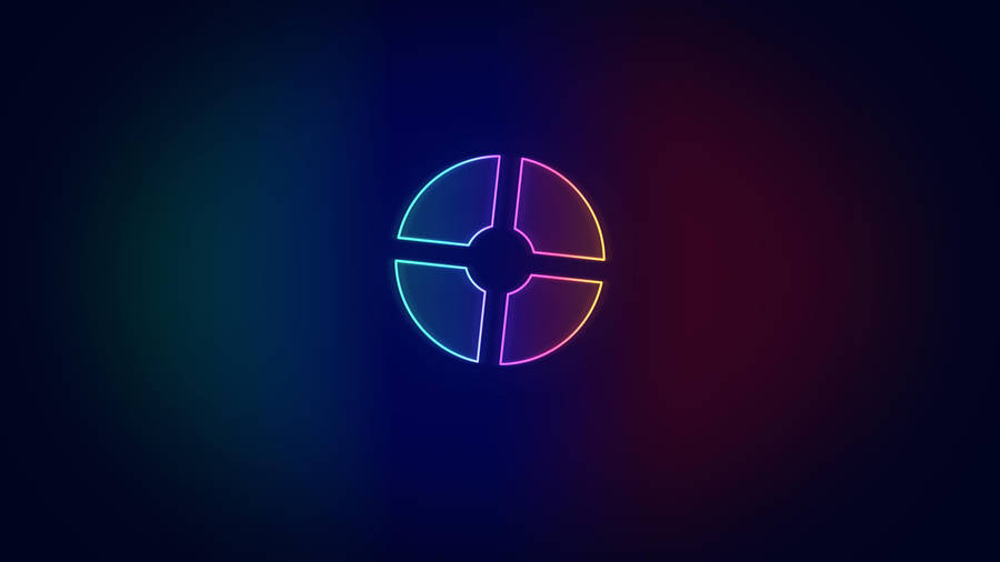 Neon Circle Logo On Dark Background Wallpaper