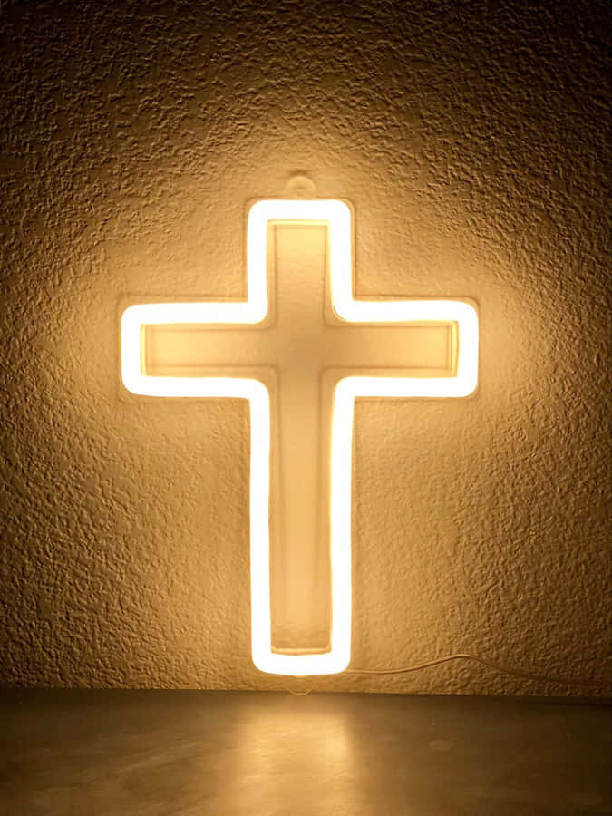 Neon Cross Bright Yellow Wallpaper
