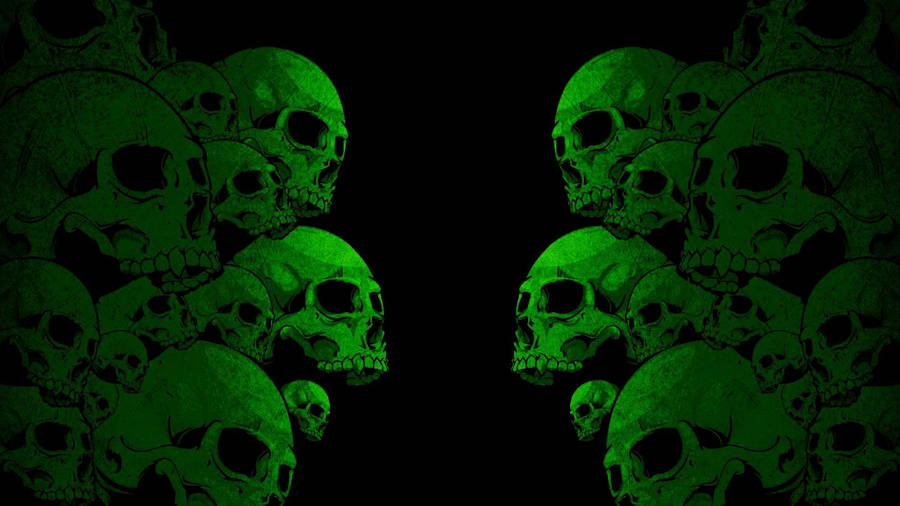 Neon Green Hd Skull Wallpaper