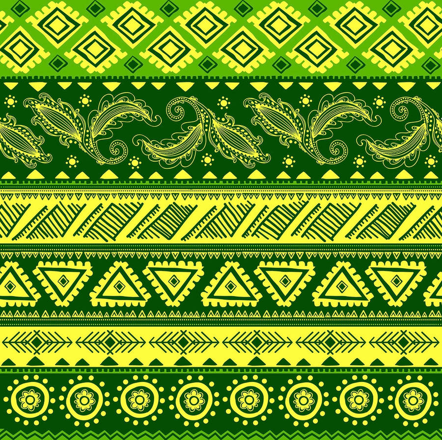Neon Green Tribal Pattern Wallpaper