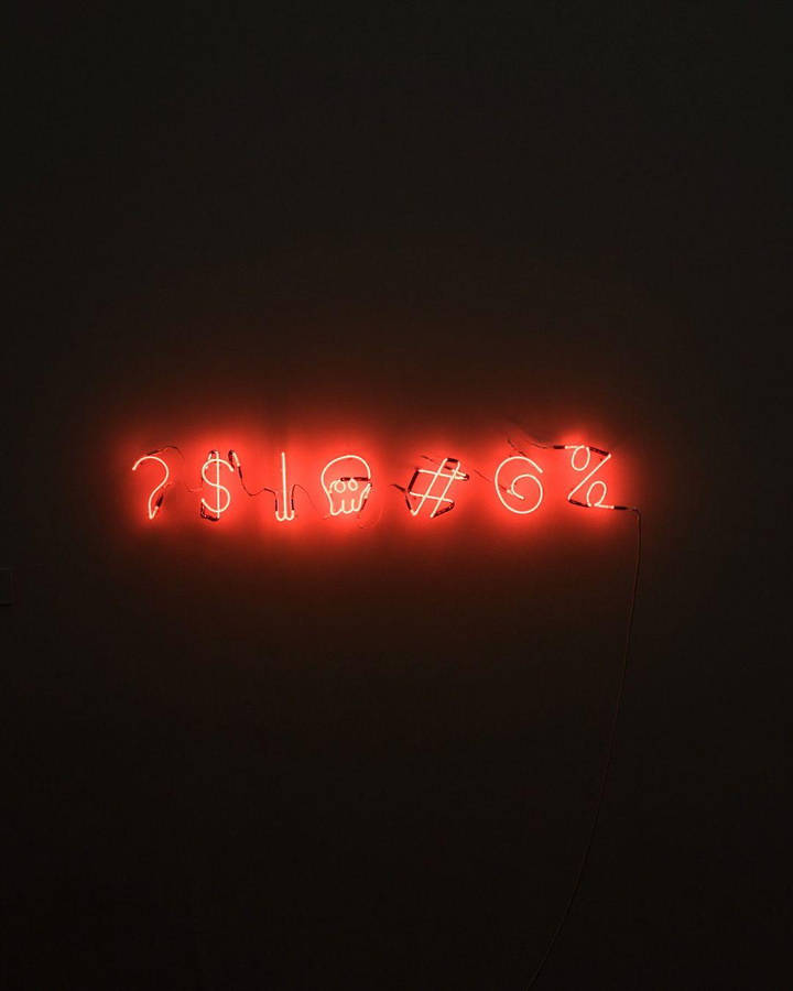 Neon Light Symbols Red Aesthetic Iphone Wallpaper