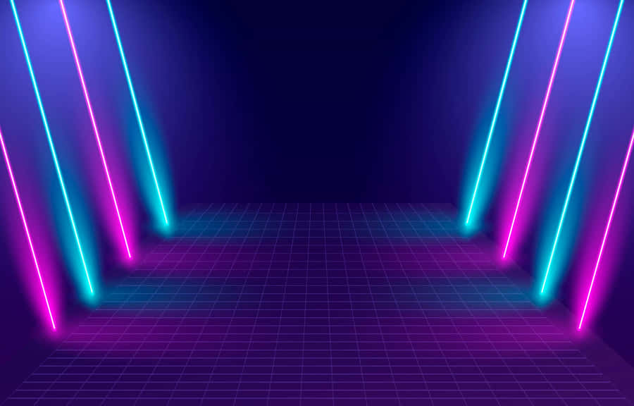 Neon Lit Retro Virtual Reality Backdrop Wallpaper