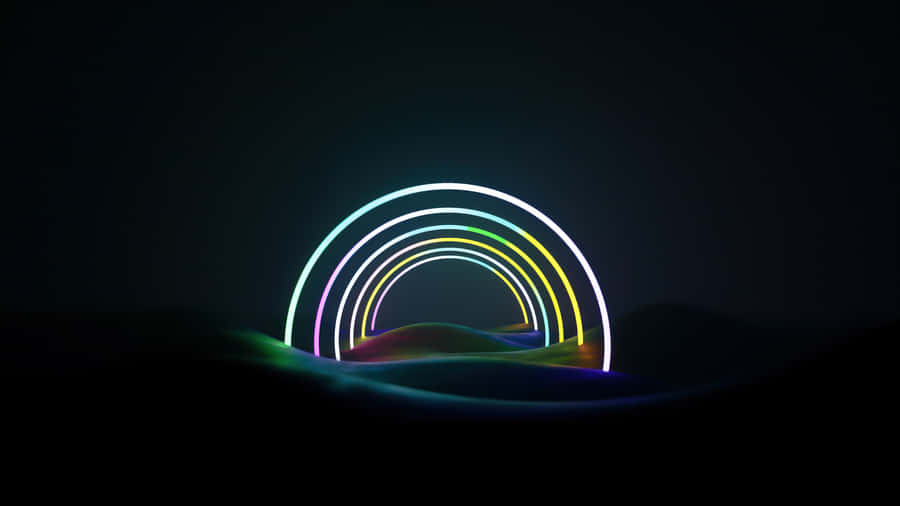 Neon Rainbow Art Wallpaper