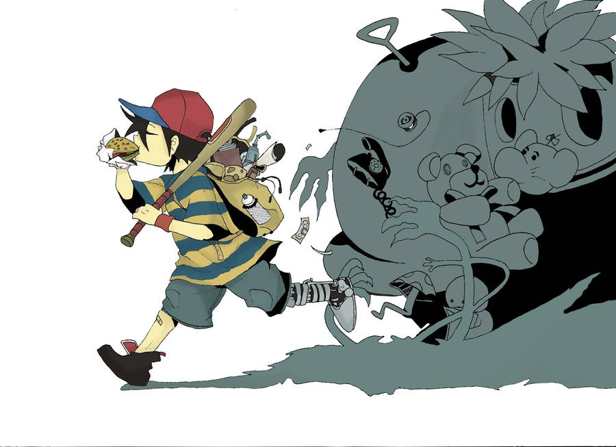 Ness, The Earthbound Traveler, Takes A Journey Wallpaper