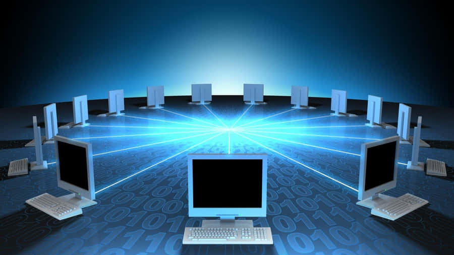 Networked Computers Concept Wallpaper