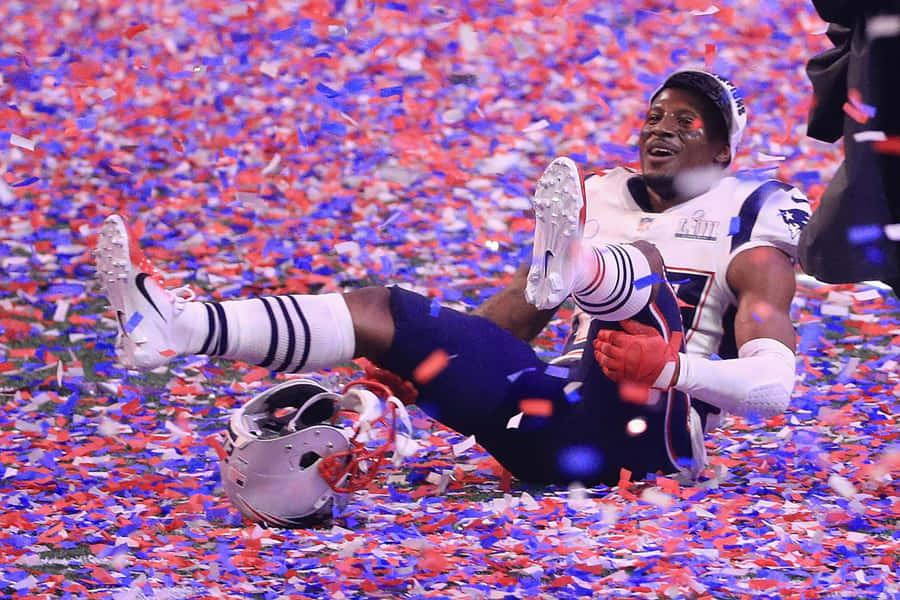 New England Patriots Cornerback Jc Jackson Against Los Angeles Rams Wallpaper