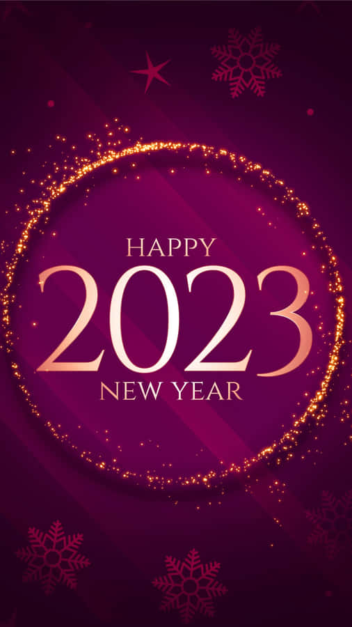 New Year 2023 Purple Phone Wallpaper