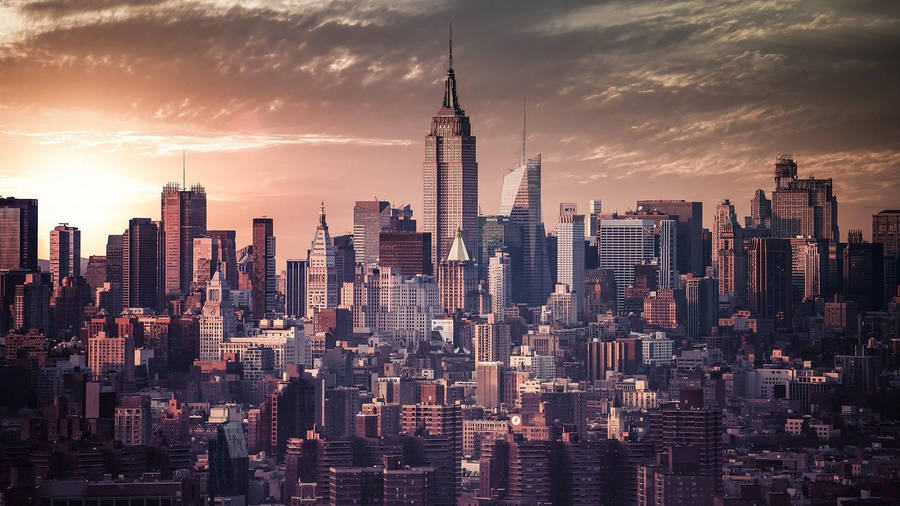 New York City Skyline Vintage Wallpaper