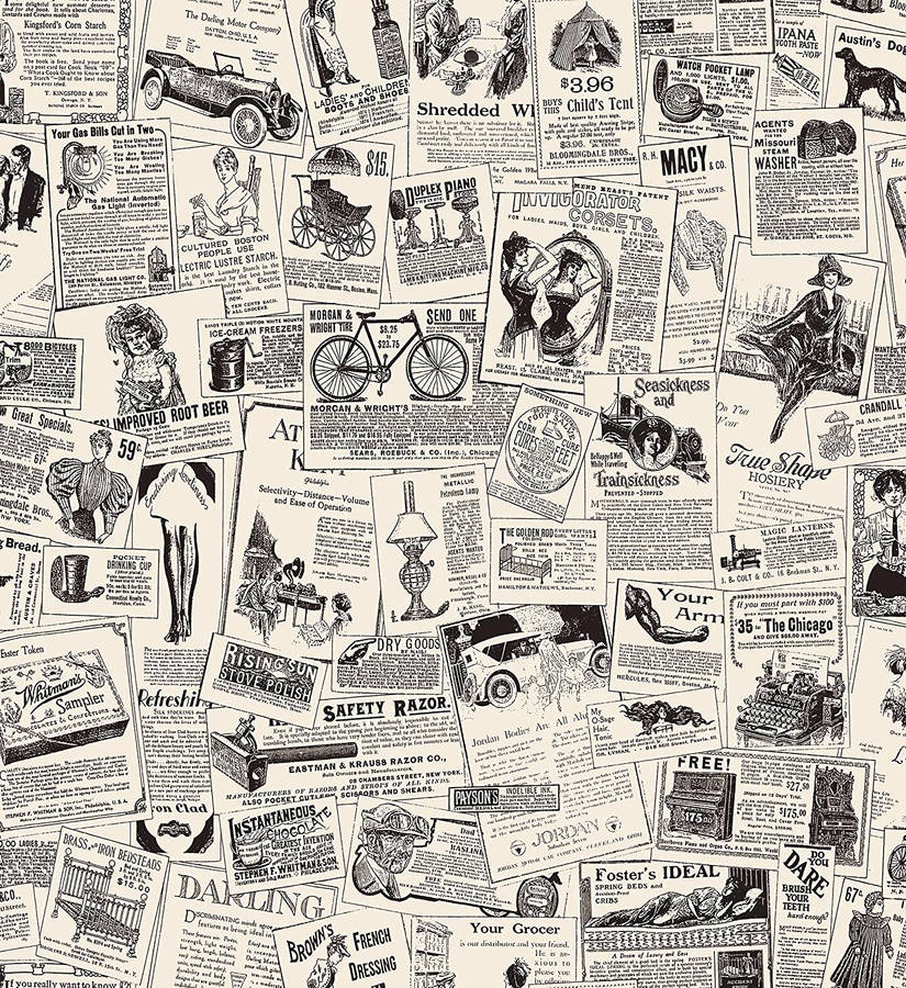 Newspaper Aesthetic Illustration Clippings Wallpaper