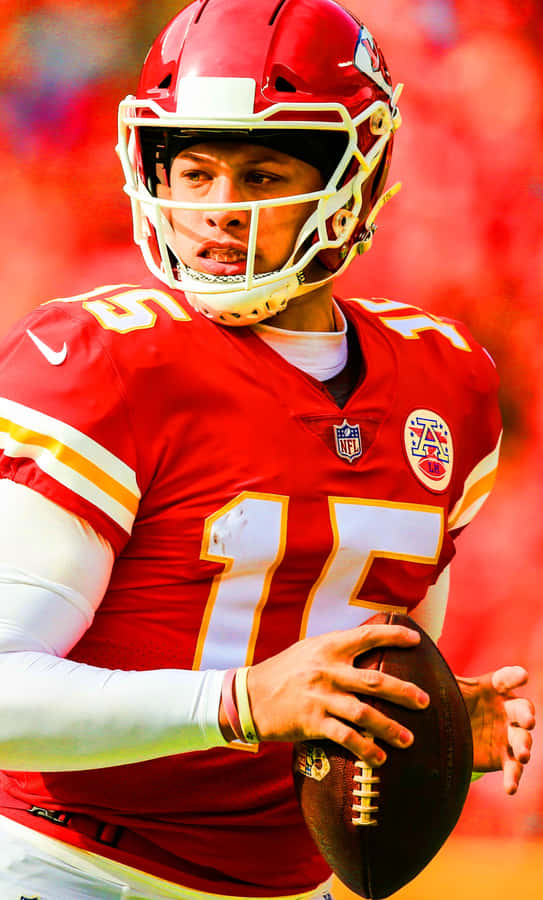 Nfl Quarterback Pat Mahomes Breaks Records With An Iconic Phone. Wallpaper