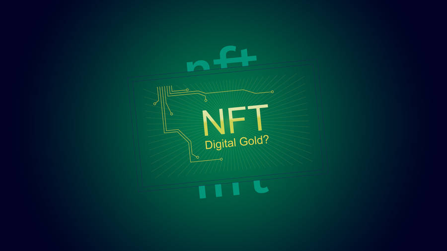Nft Digital Gold Green Wallpaper