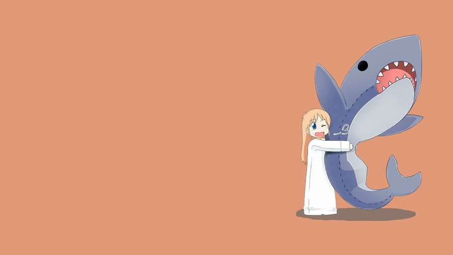Nichijou Hakase With Giant Shark Wallpaper
