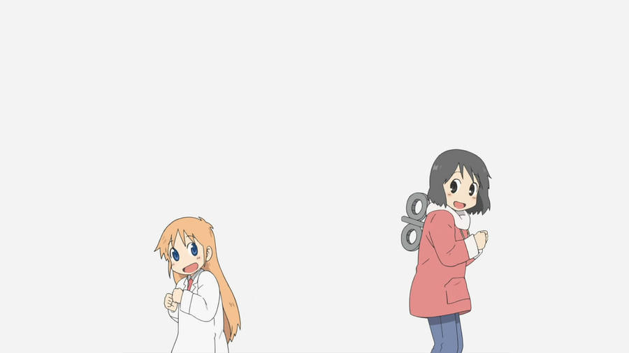 Nichijou Nano And Hakase Dance Wallpaper