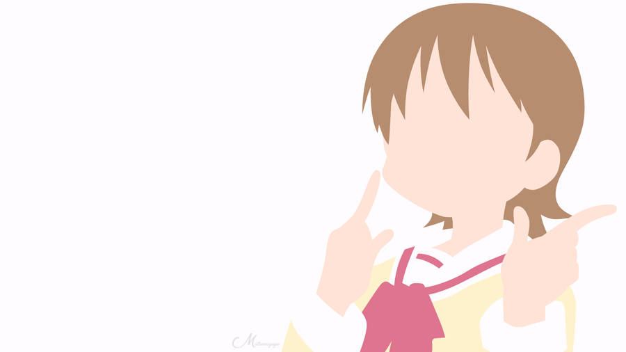 Nichijou White Minimalist Yuuko Wallpaper