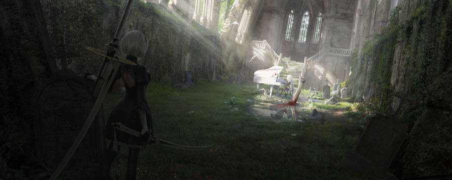 Nier Automata: 2b-a2 Art Wallpaper